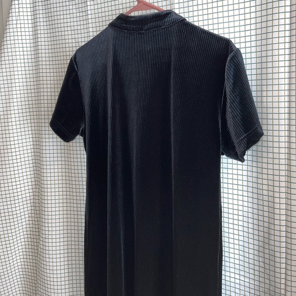 90s Liz Claiborne Dresses Black Ribbed Velour Dress Large - Picture 12 of 13